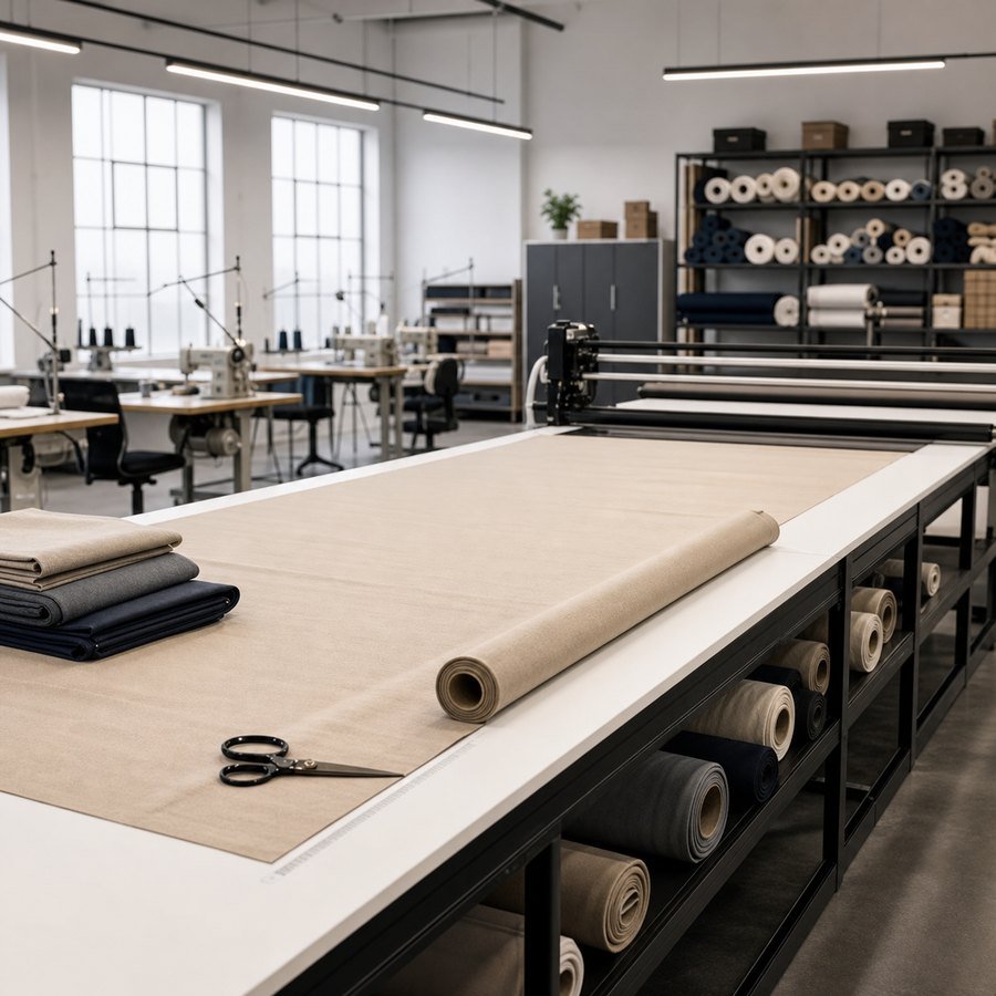 Espacio de producción textil industrial
